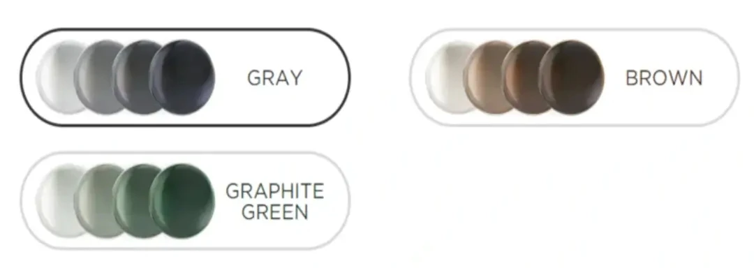 ตัวอย่างสีเลนส์เปลี่ยนสีเองอัตโนมัติ